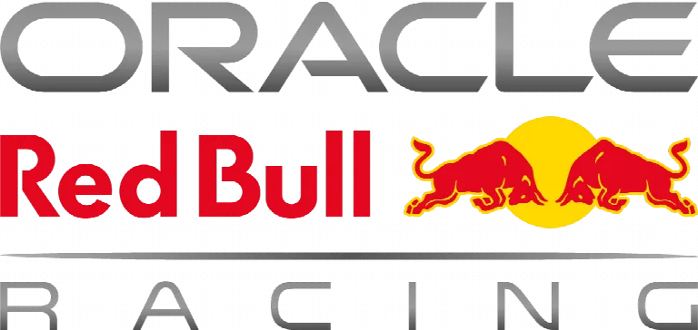 Logo von Oracle Red Bull Racing, dem Formel-1-Team 2026: grauer Oracle-Schriftzug, rotes Red-Bull-Logo mit zwei Stieren vor gelber Sonne